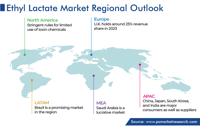 Ethyl Lactate Market Regional Outlook