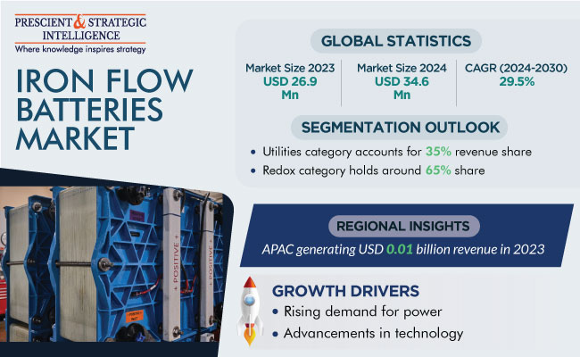Iron Flow Batteries Market Growth Forecast, 2024-2030