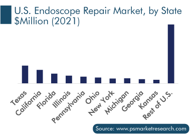 U.S. Endoscope Repair Market, By State